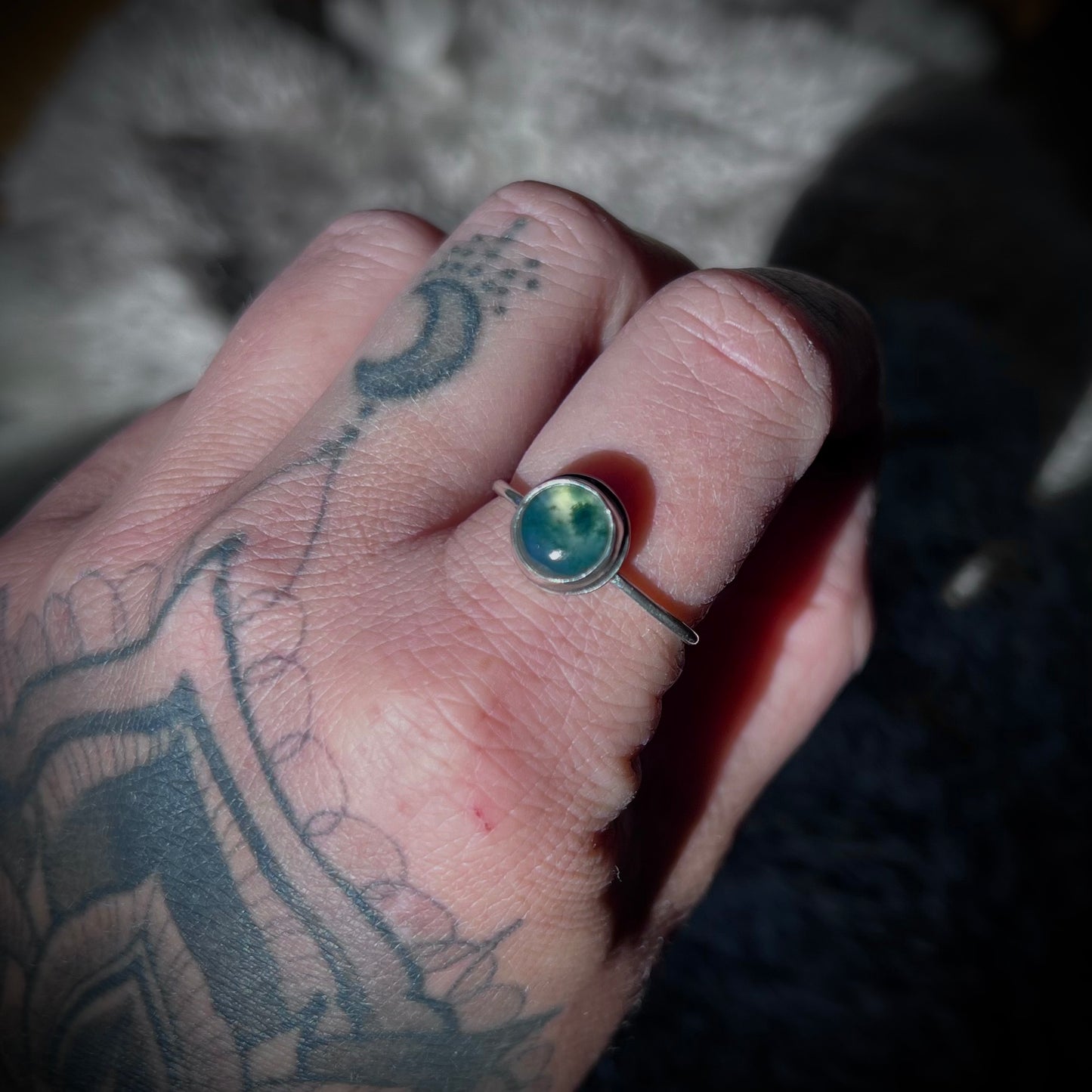 Moss Agate Ring | Size 10