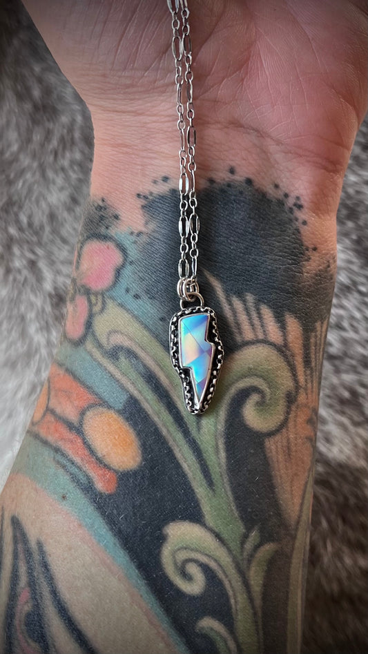 Aurora Opal Bolt Pendant & 18" Chain