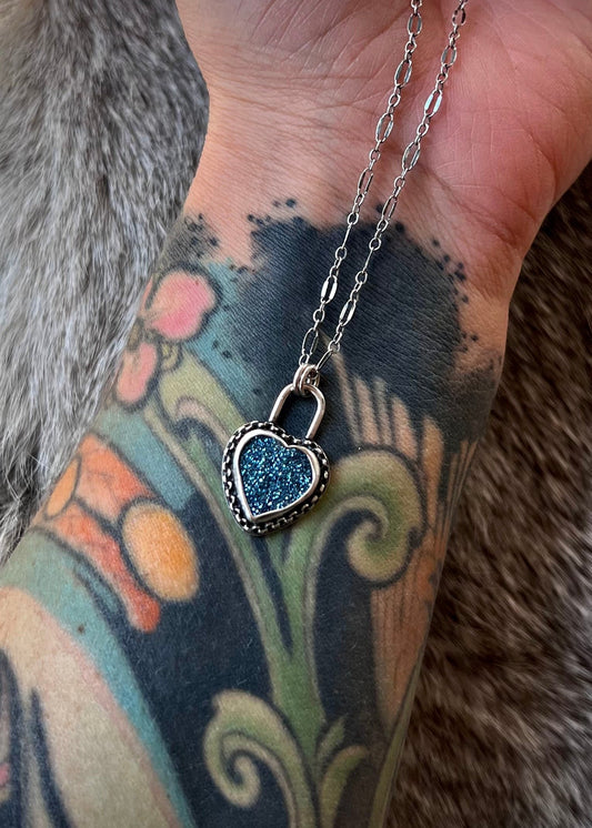 Angel Aura Druzy Locket on 18" Chain