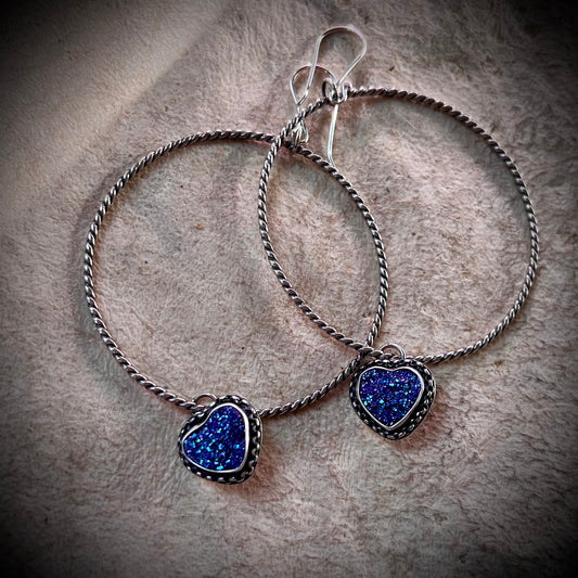 Angle Aura Heart Hoop Earrings