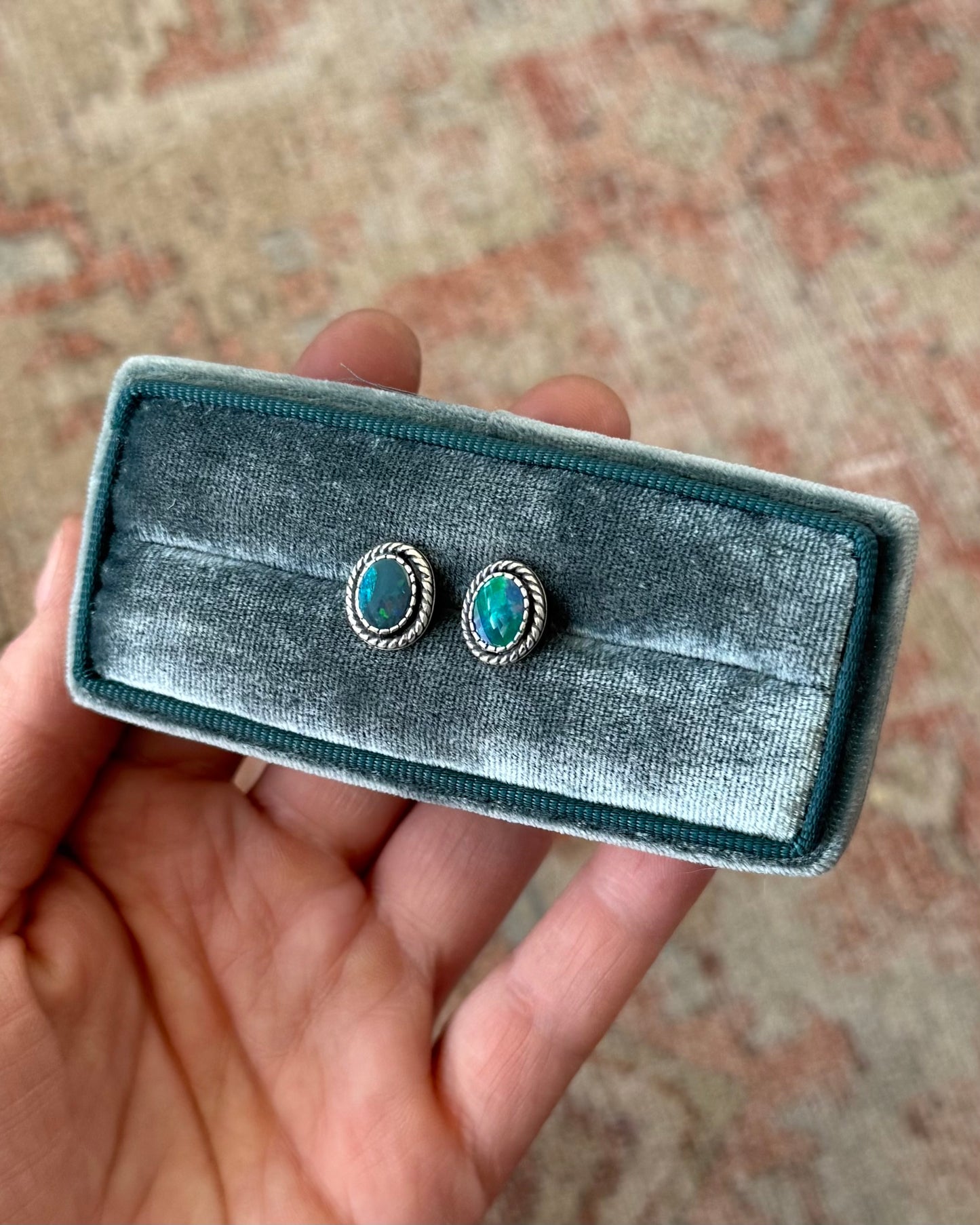 Australian Opal Doublet Stud Earrings