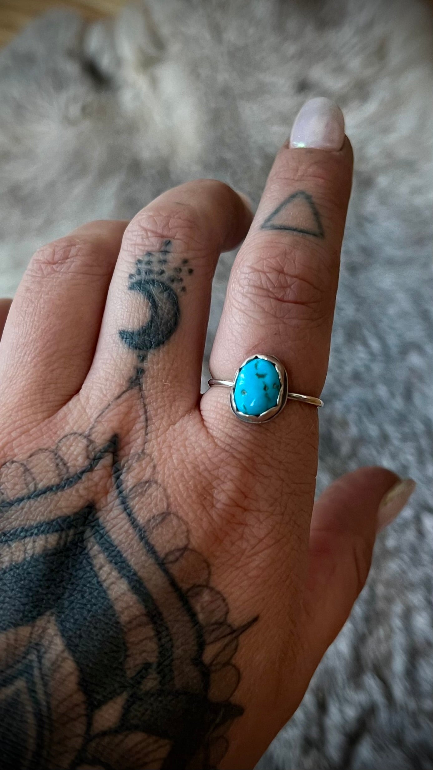 Kingman Turquoise Stacker Ring | Size 8