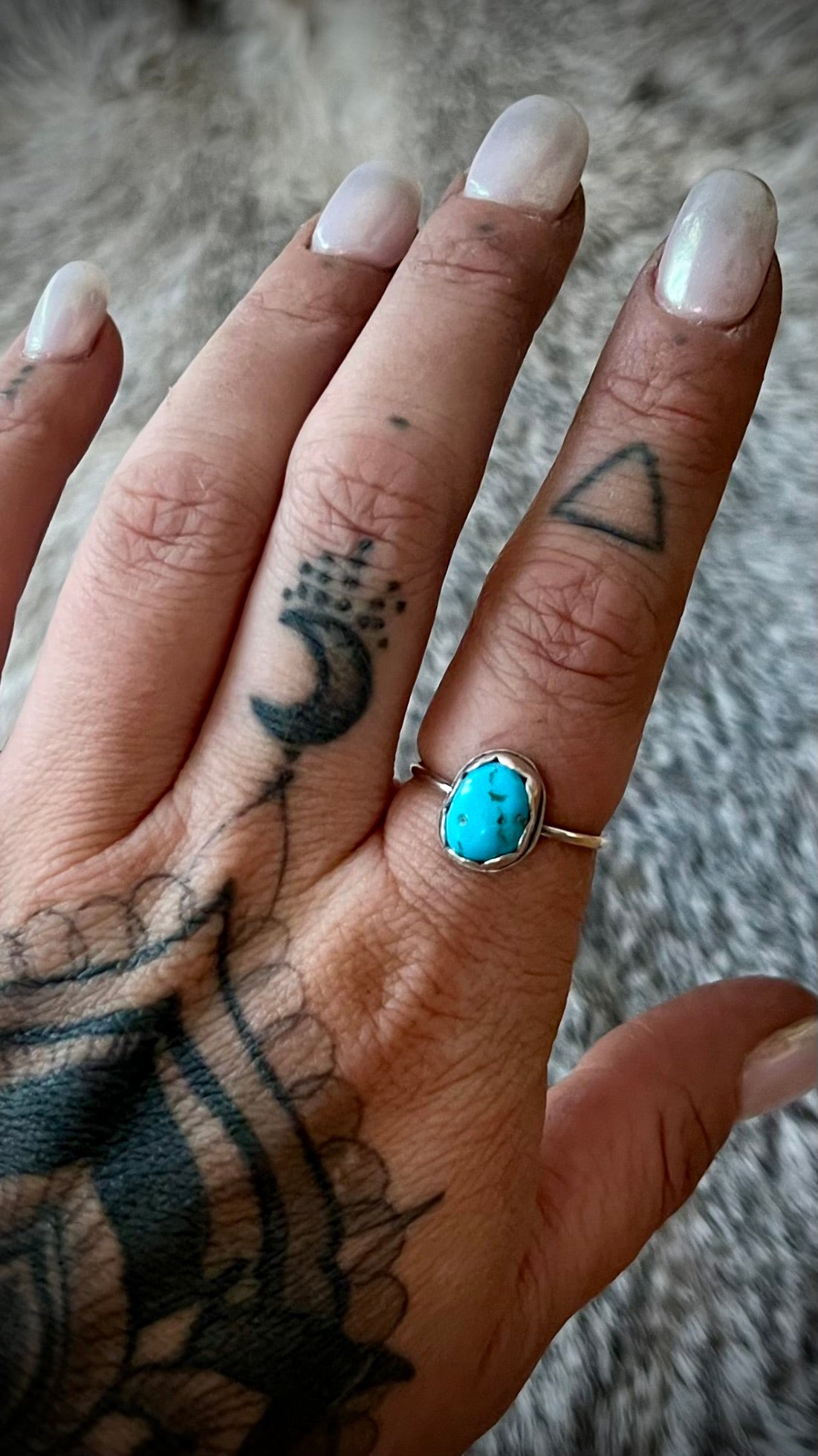 Kingman Turquoise Stacker Ring | Size 8