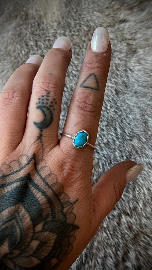 Kingman Turquoise Stacker Ring | Size 11