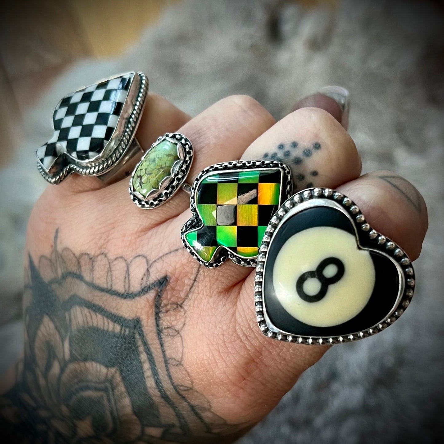 Eight Ball Statement Ring | Size 8