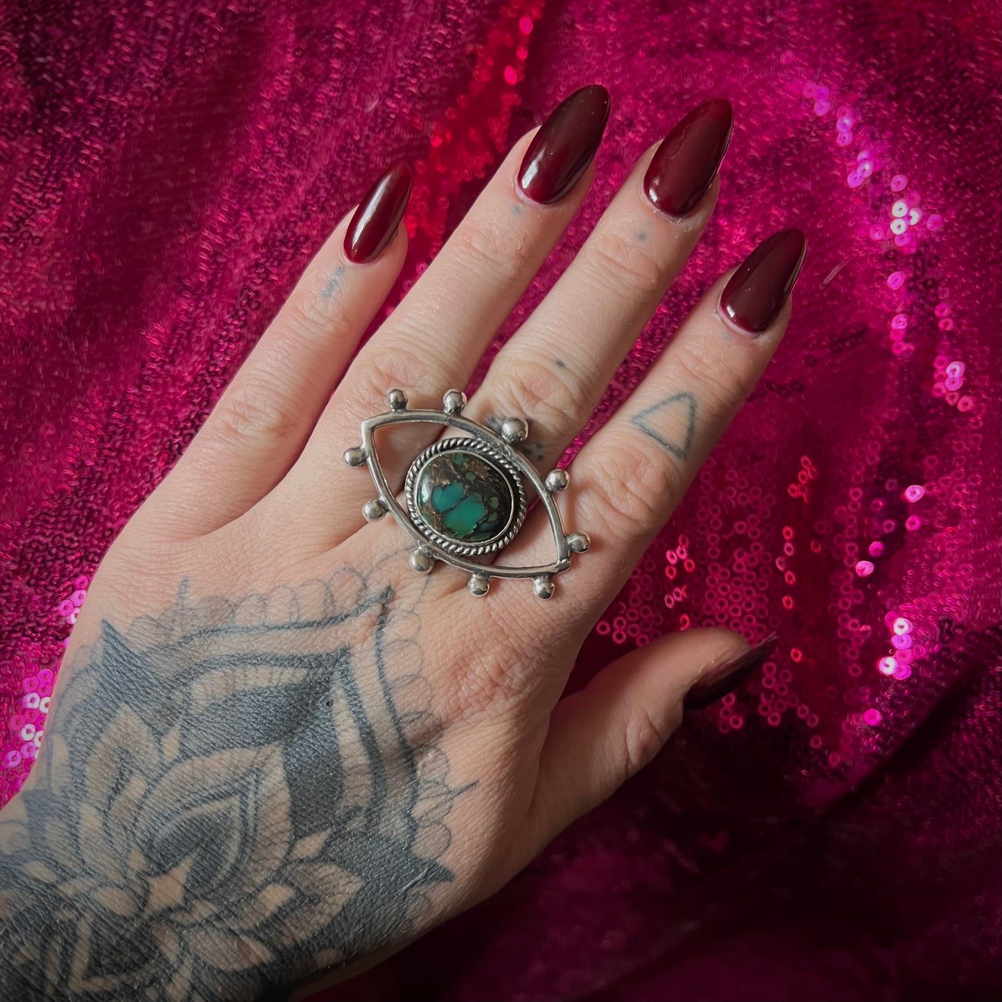 "All Seeing" Variscite Statement Ring | 8.5