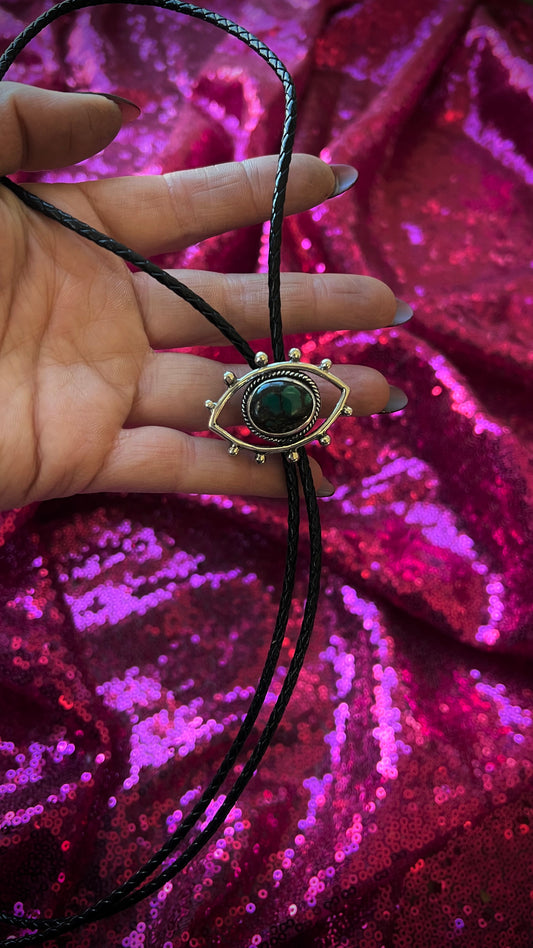 "All Seeing" Variscite Unisex Bolo Tie