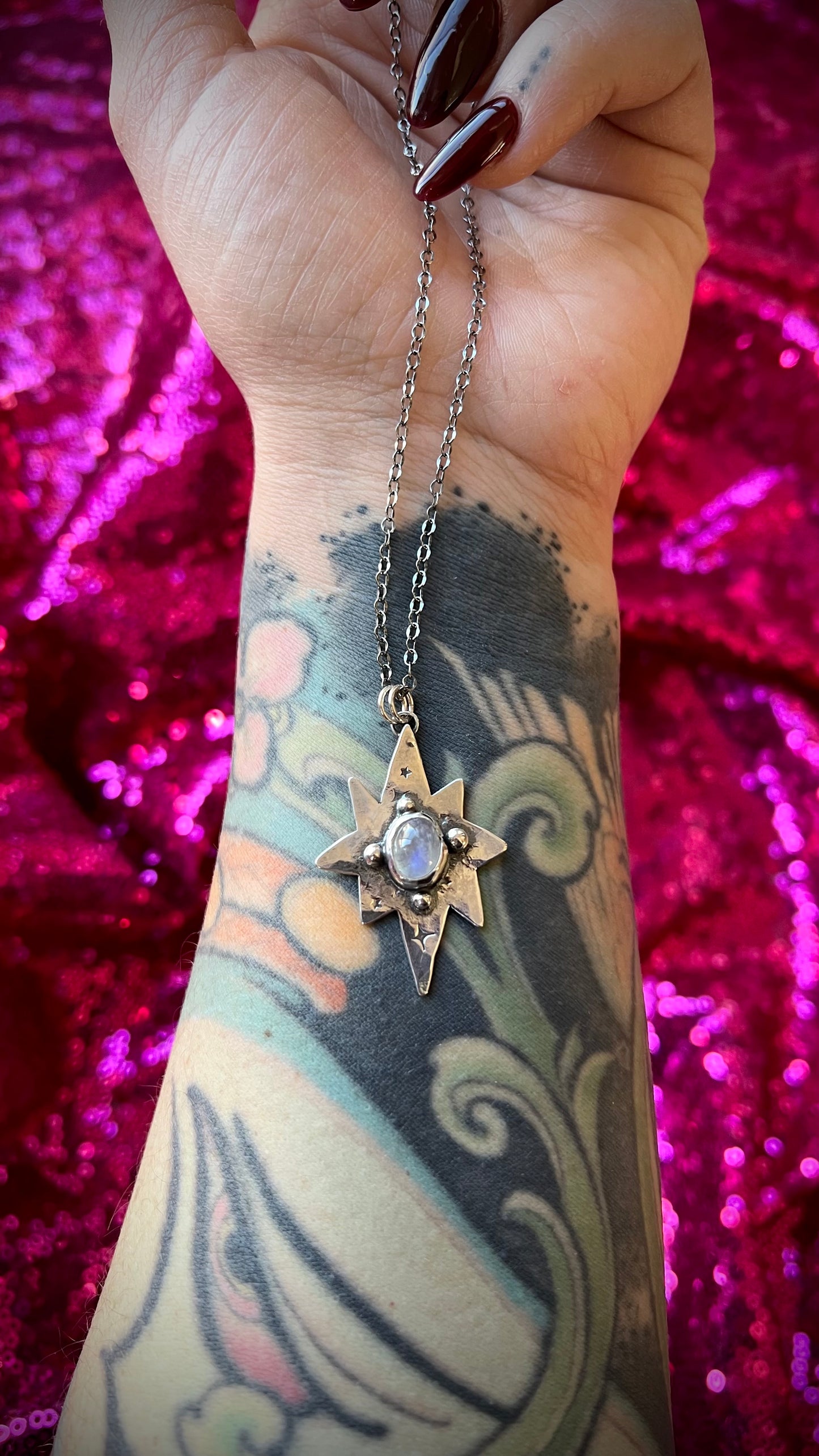 The North Star - Rainbow Moonstone 18" Necklace