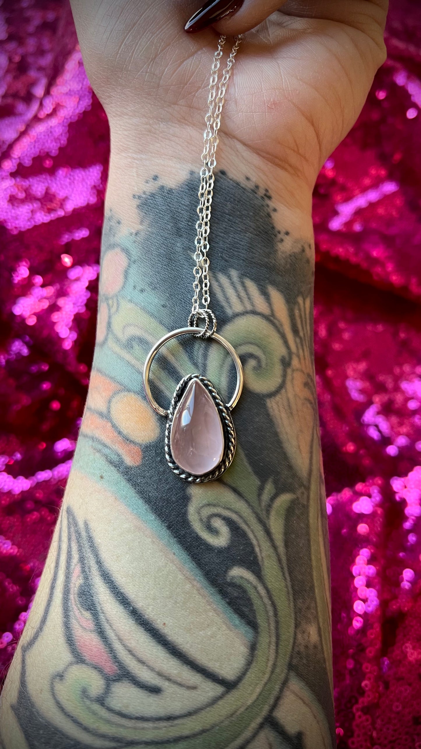 Rose Quartz Amulet Necklace