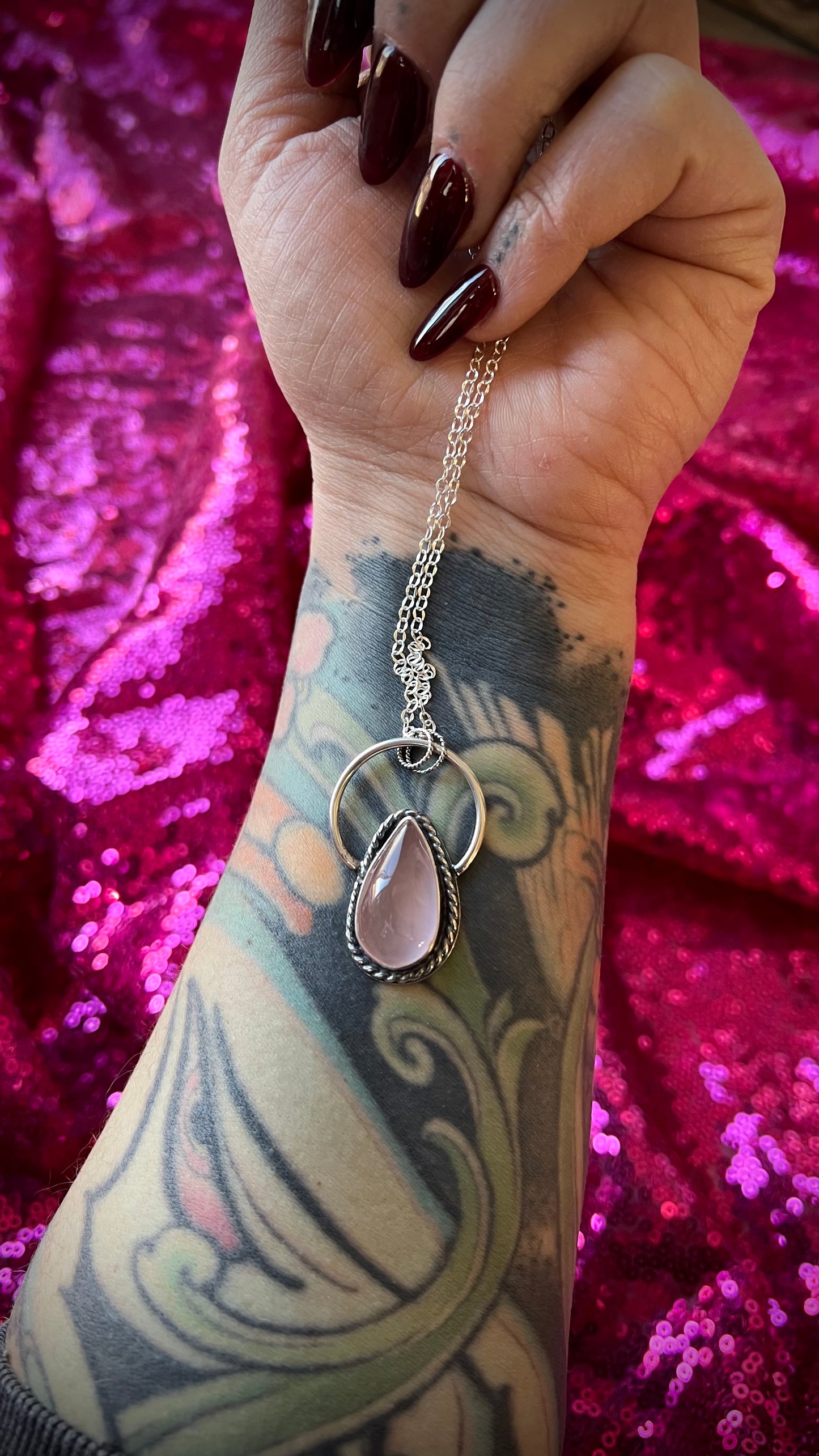 Rose Quartz Amulet Necklace