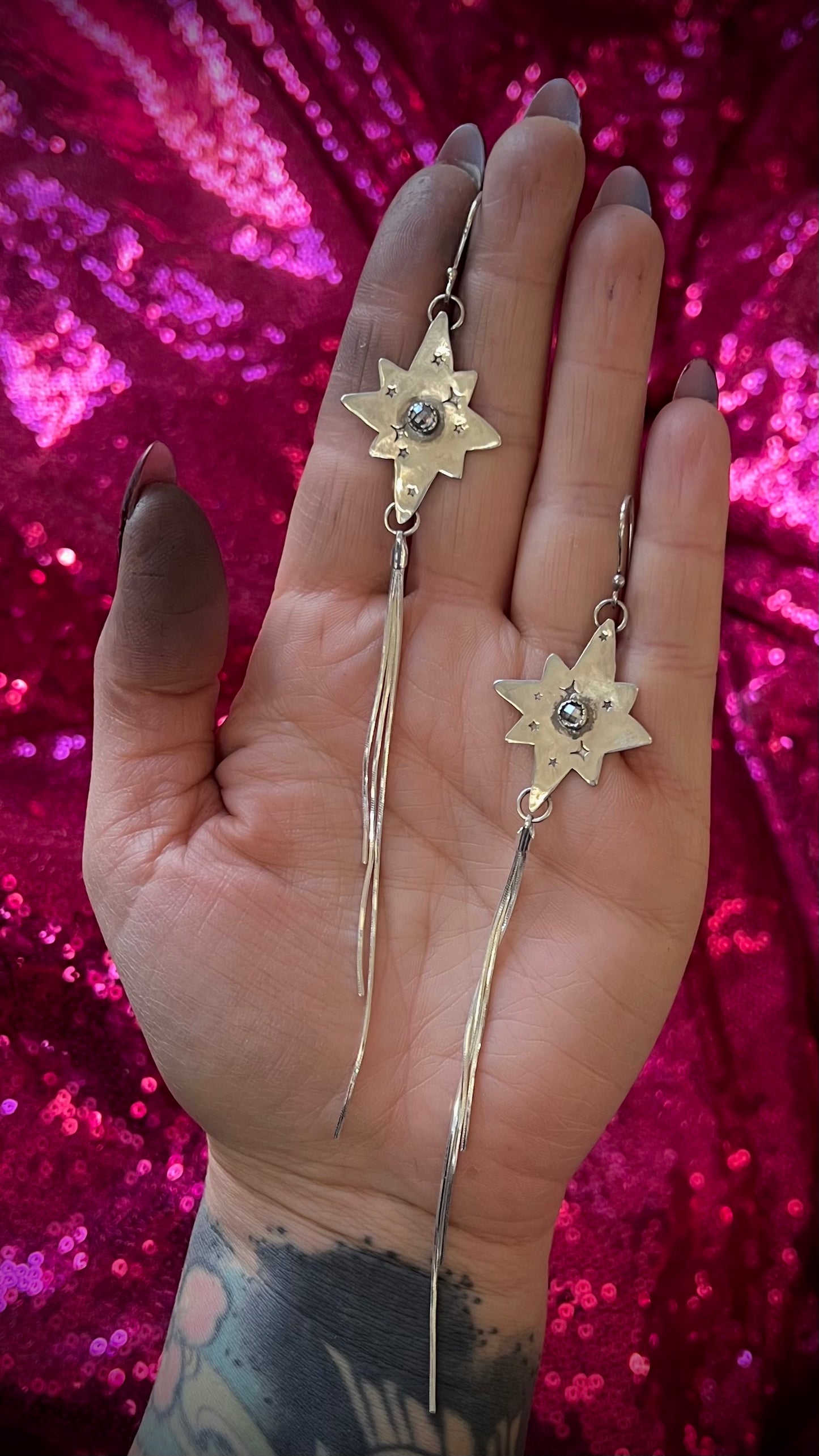 North Star CZ Fringe Earrings