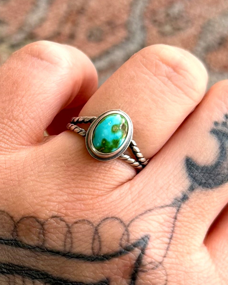 Sonoran Gold Turquoise Ring — Size 6.25 — Sterling Silver