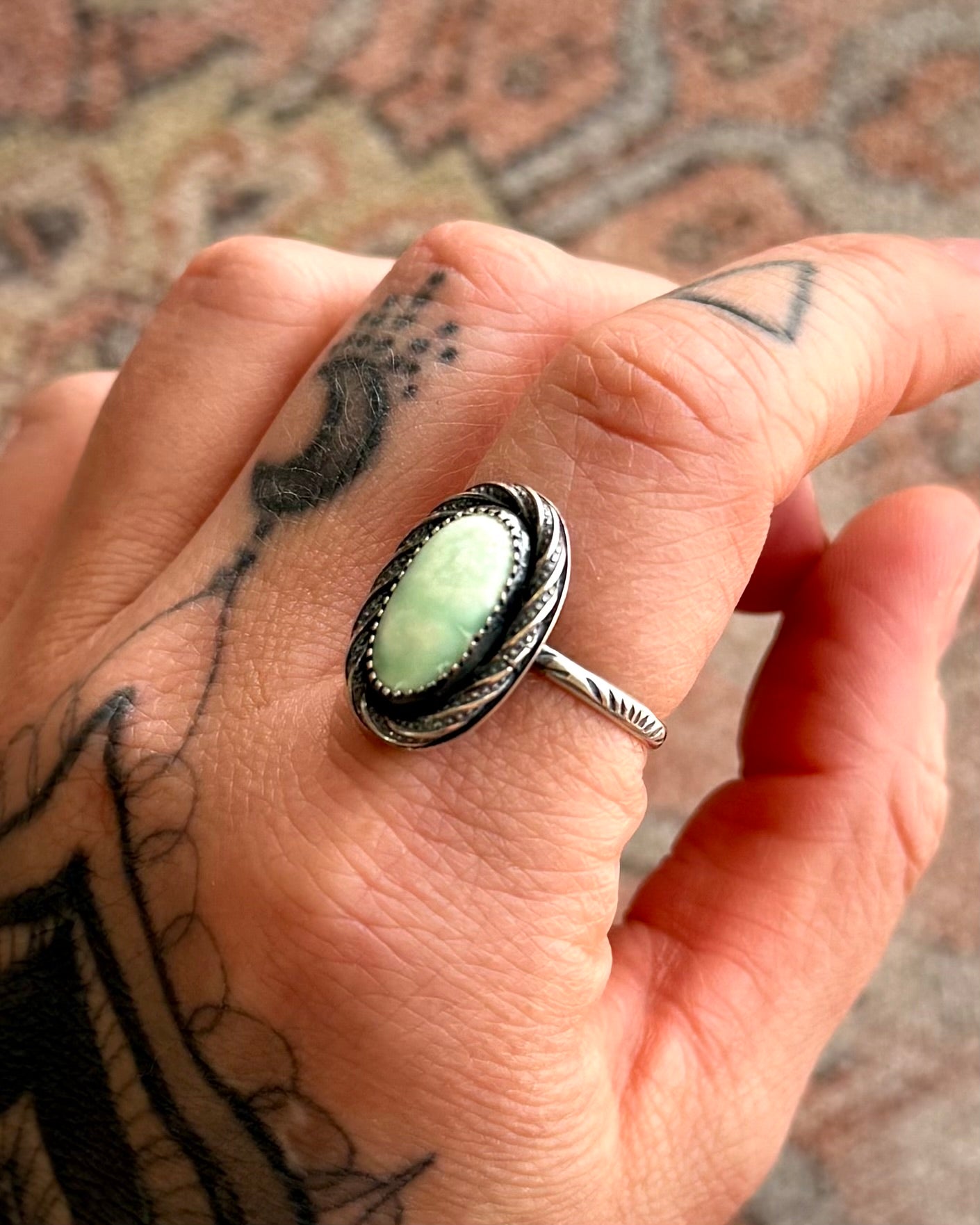 Palomino Variscite Ring — Size 9.75 — Sterling Silver