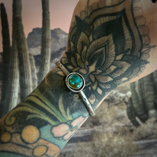 Kingman Turquoise Cuff Bracelet - S/M Wrist