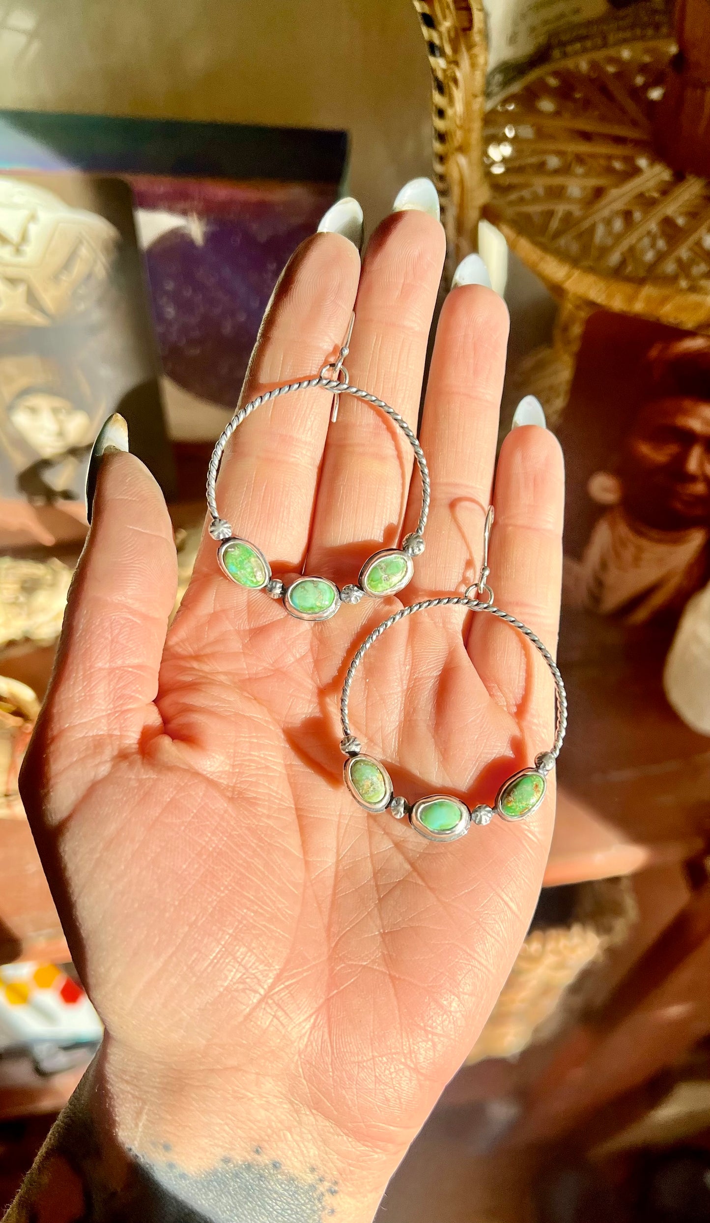 Sonoran Gold Turquoise Hoops