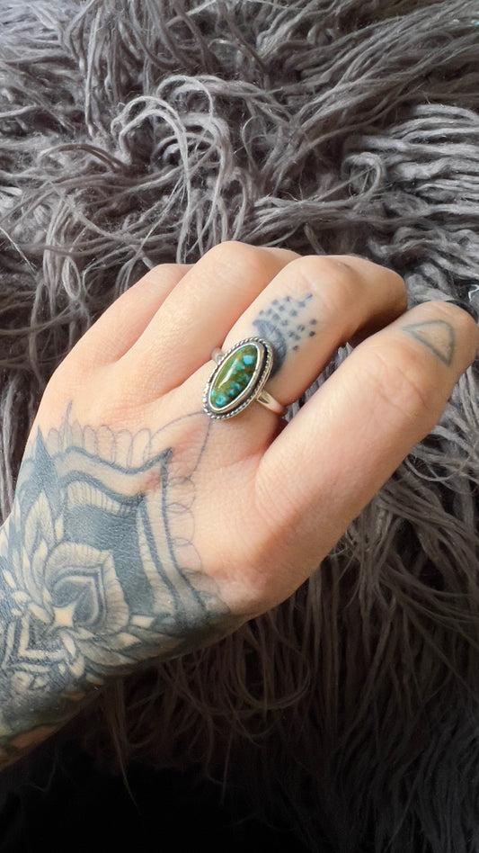 Kingman Turquoise Stacker Ring | 6.5