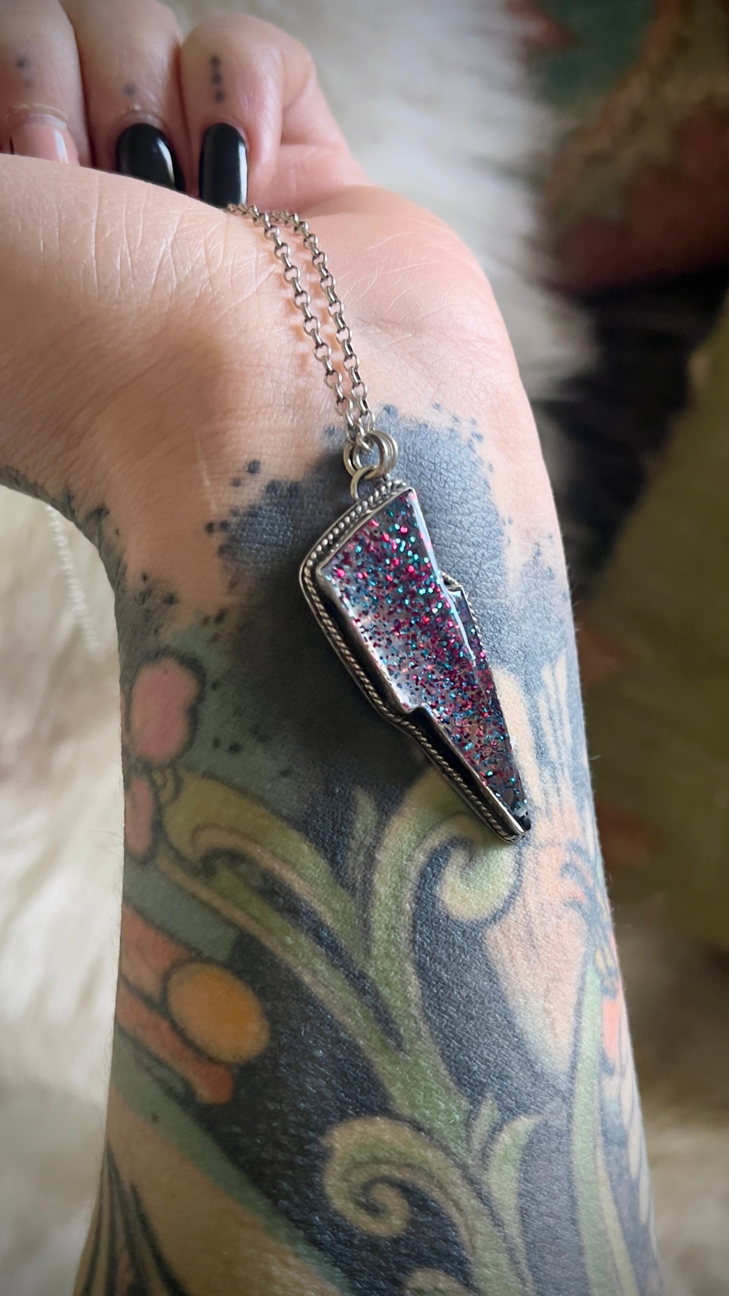 Bowie Bolt Necklace on 18" Chain