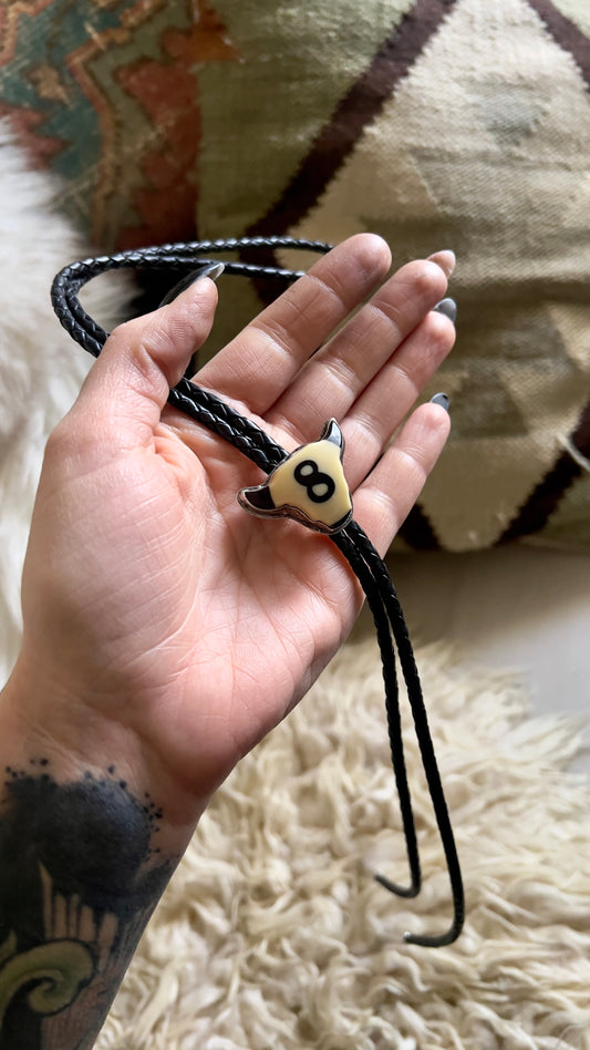 8ball Bull Bolo Tie