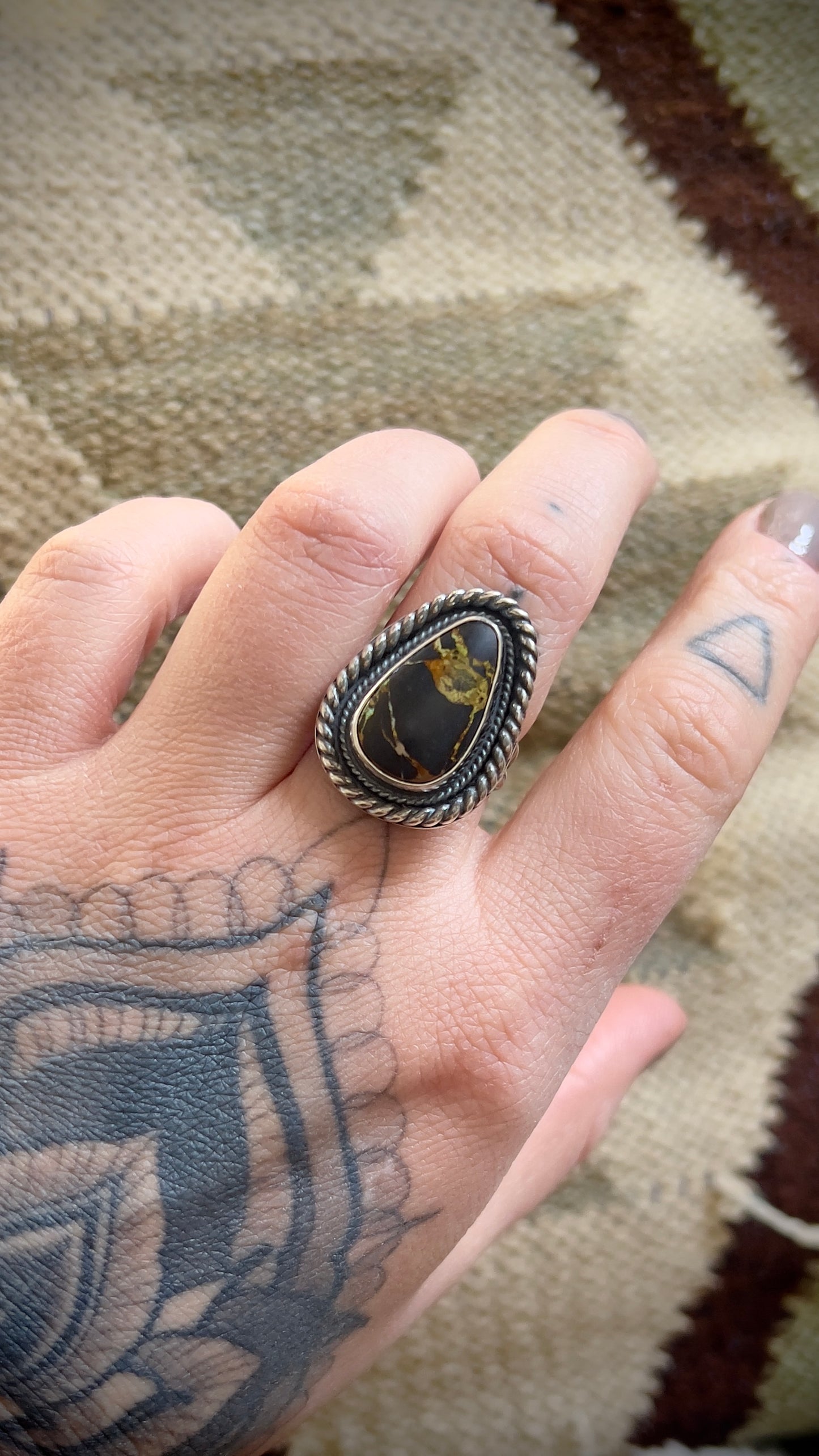 Blackjack Turquoise Ring | Size 7