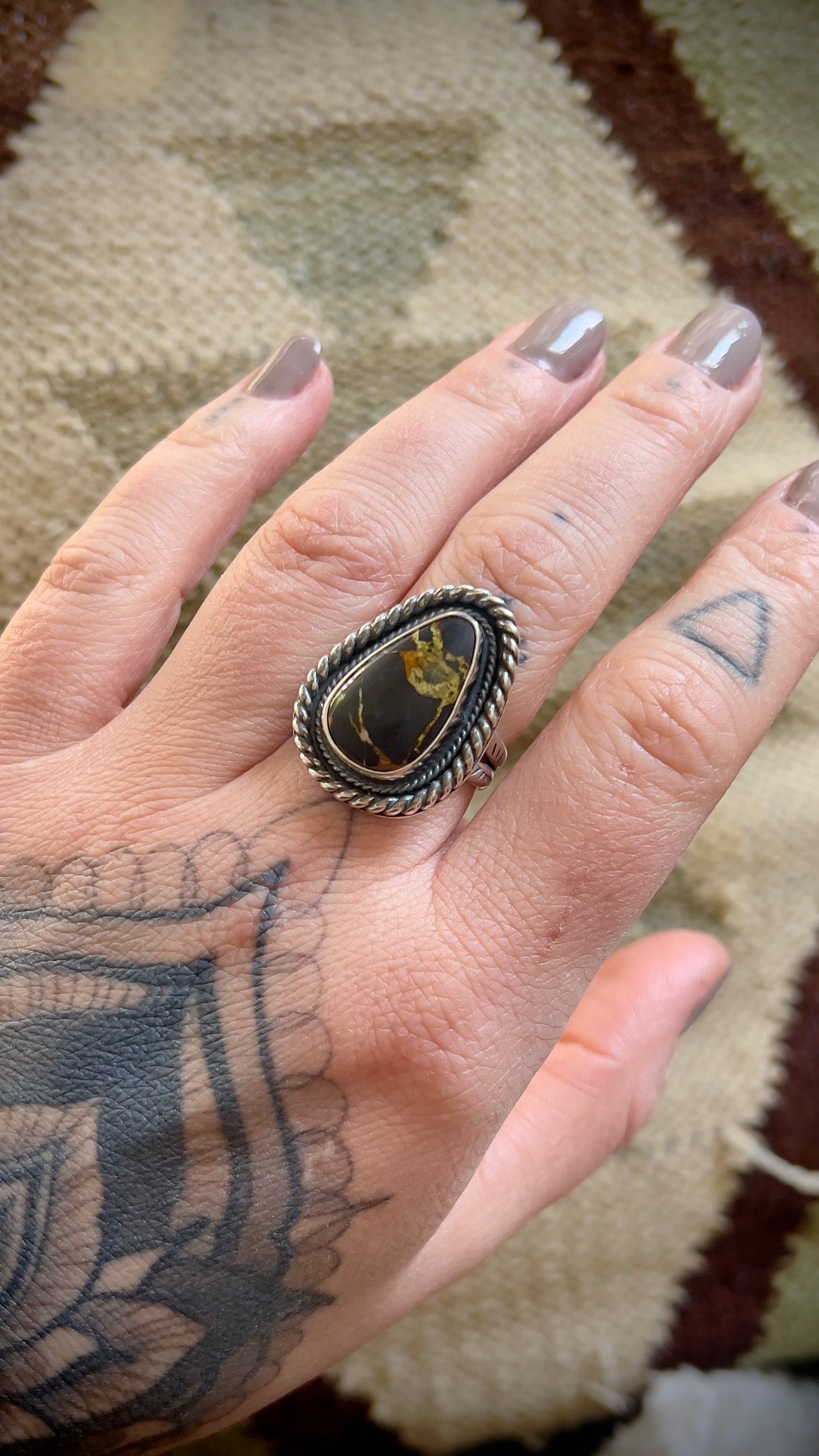 Blackjack Turquoise Ring | Size 7