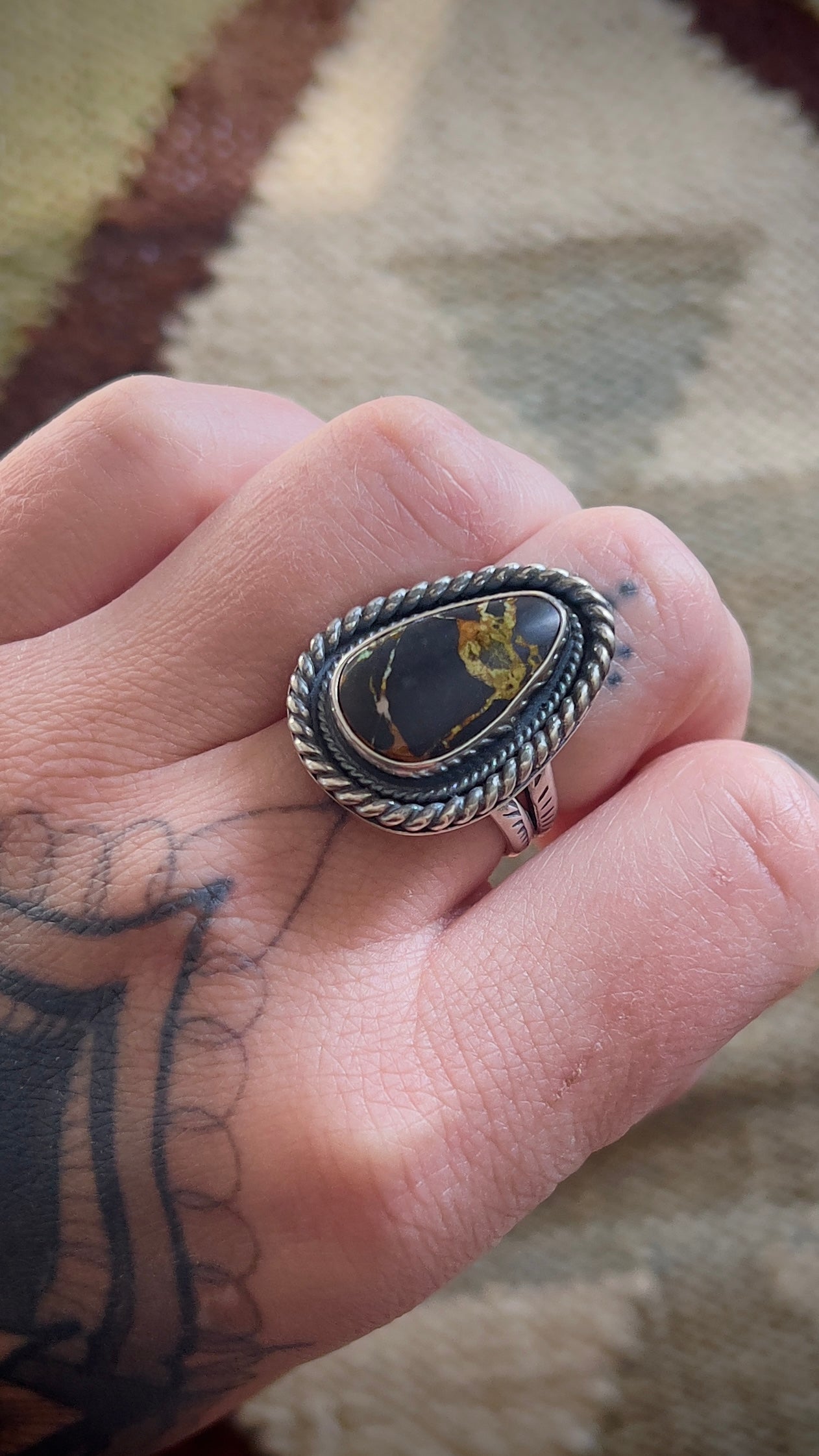 Blackjack Turquoise Ring | Size 7