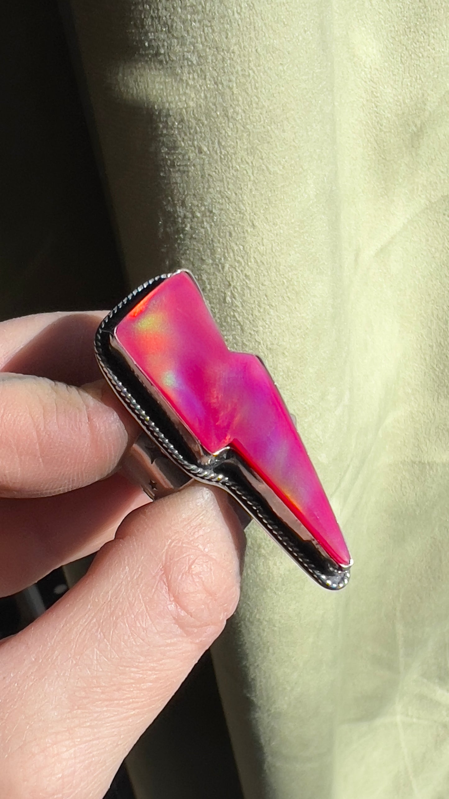 Aurora Opal Bowie Bolt Ring | Size 7/7.25