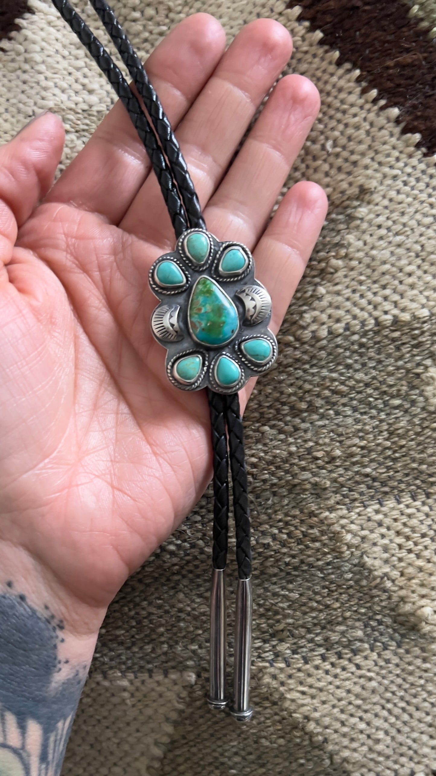 Sonoran Gold & Lone Mountain Turquoise Heirloom Bolo Tie