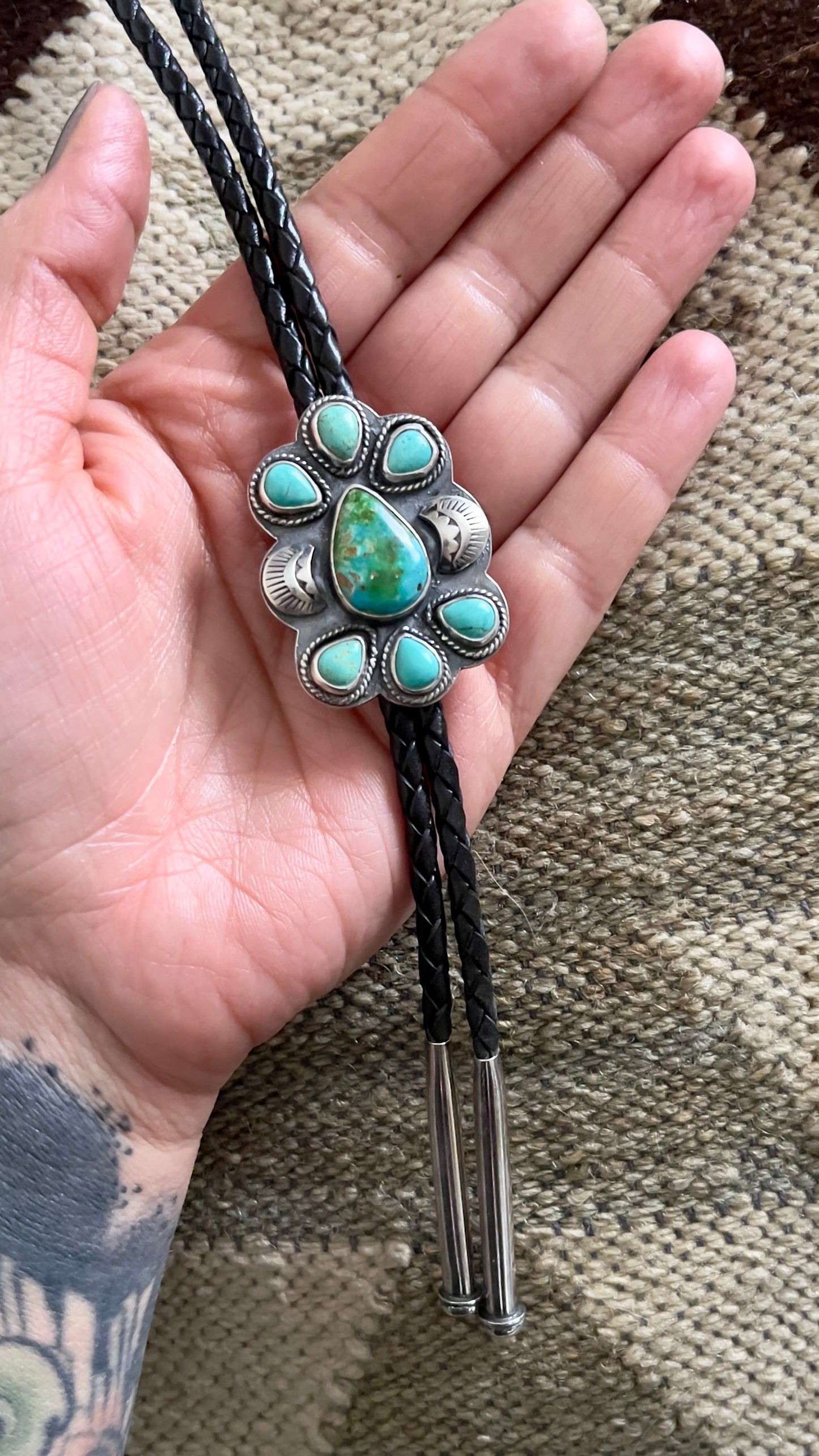 Sonoran Gold & Lone Mountain Turquoise Heirloom Bolo Tie