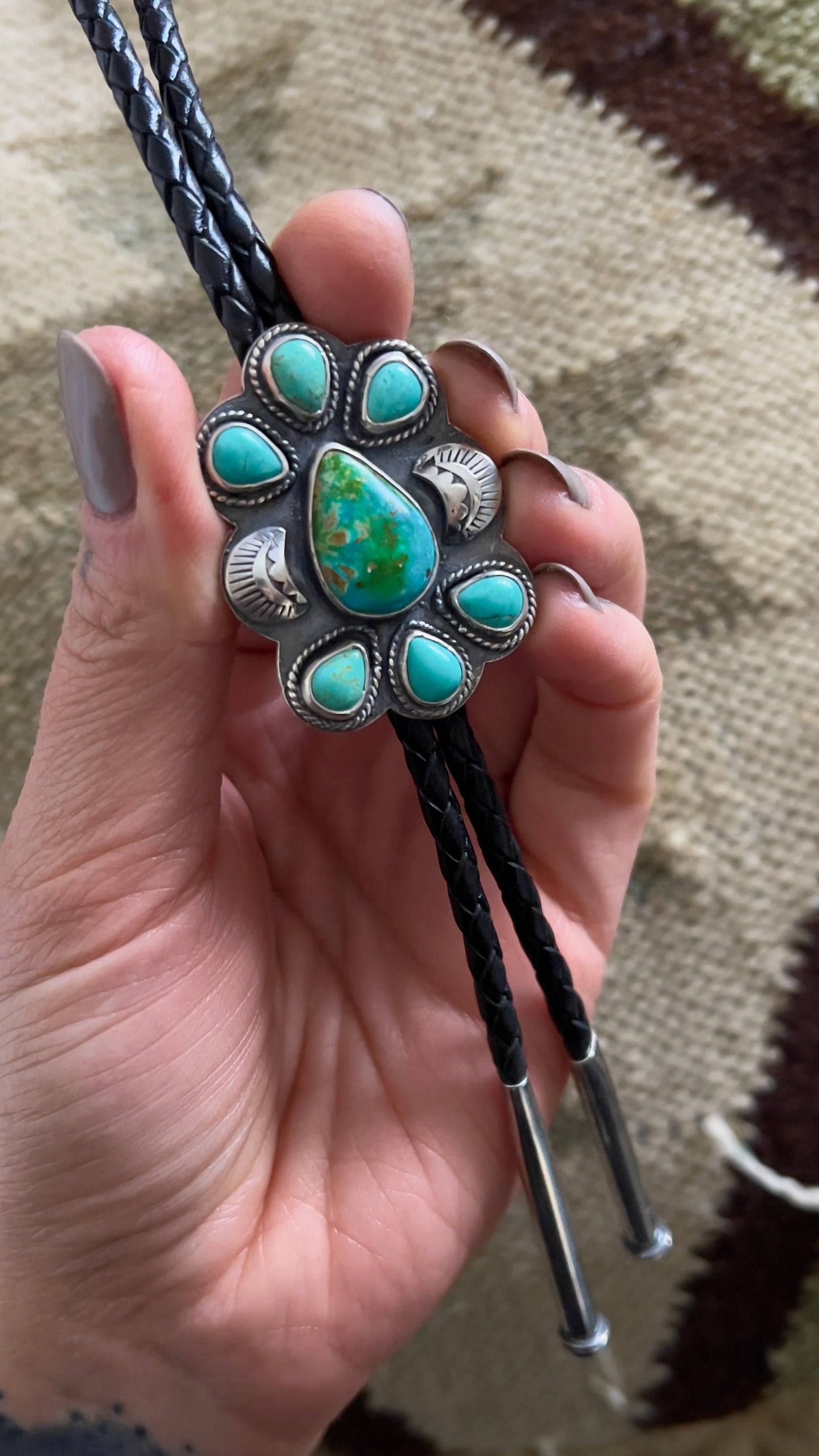 Sonoran Gold & Lone Mountain Turquoise Heirloom Bolo Tie