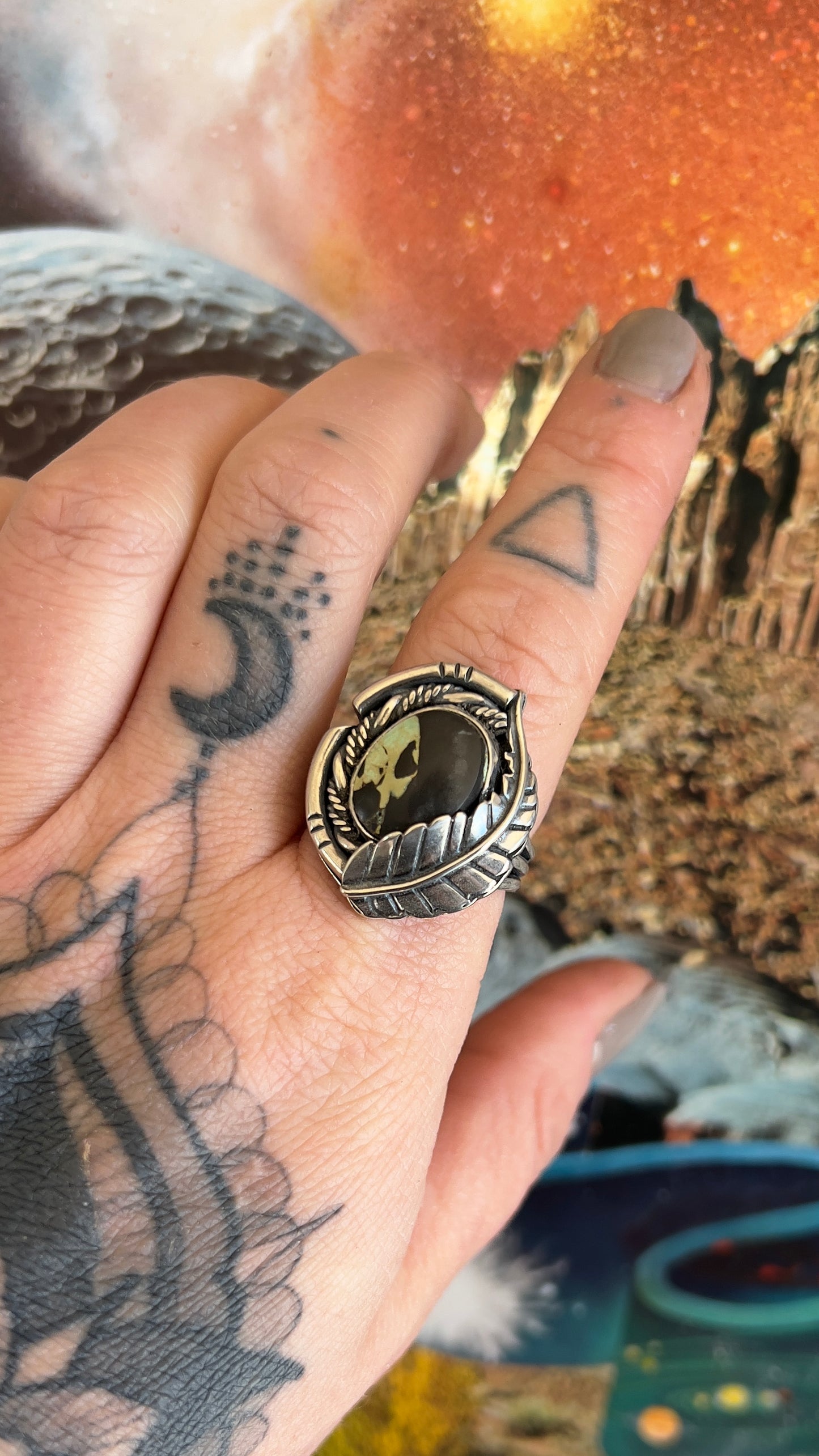 Blackjack Turquoise Ring | Size 9