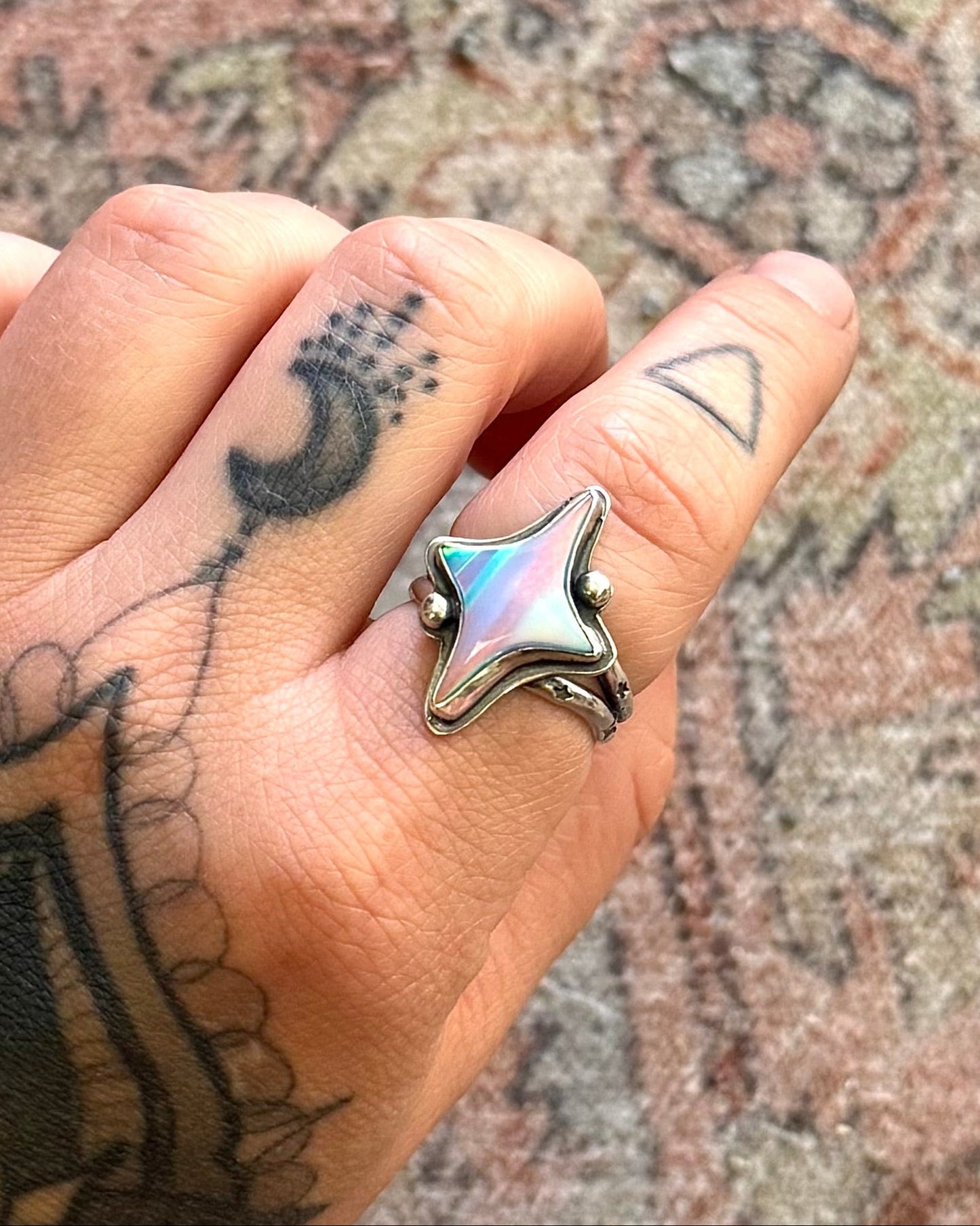 Aurora Opal Star Ring - Size 9