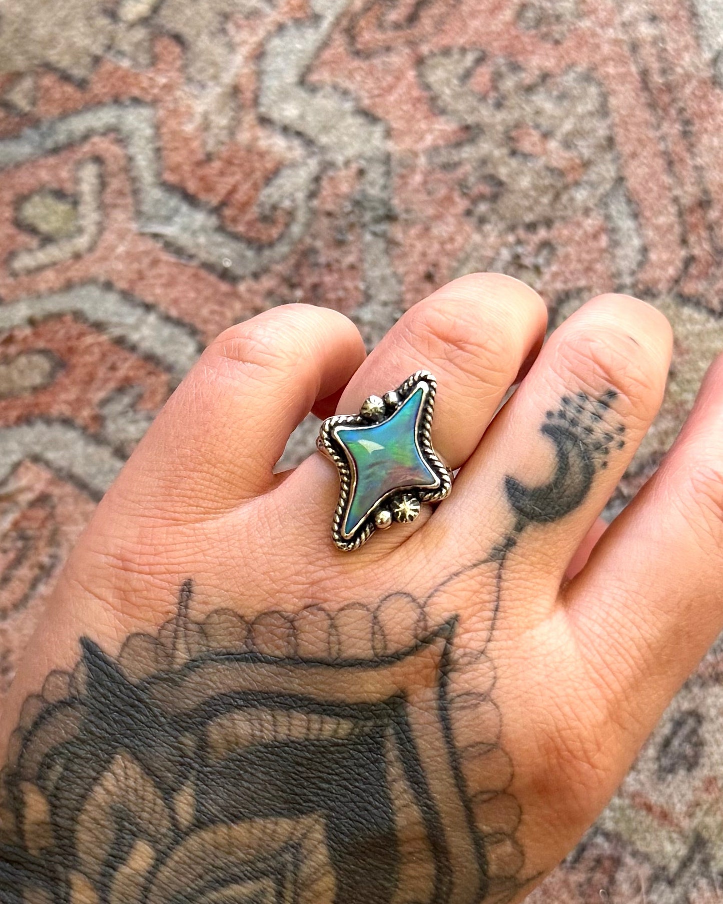 Aurora Opal Star Ring - Size 7