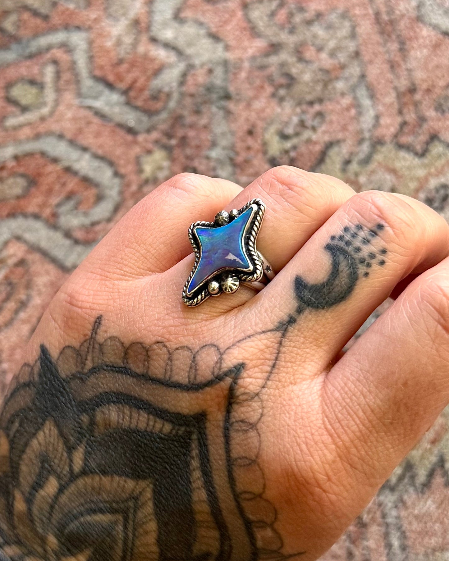 Aurora Opal Star Ring - Size 7