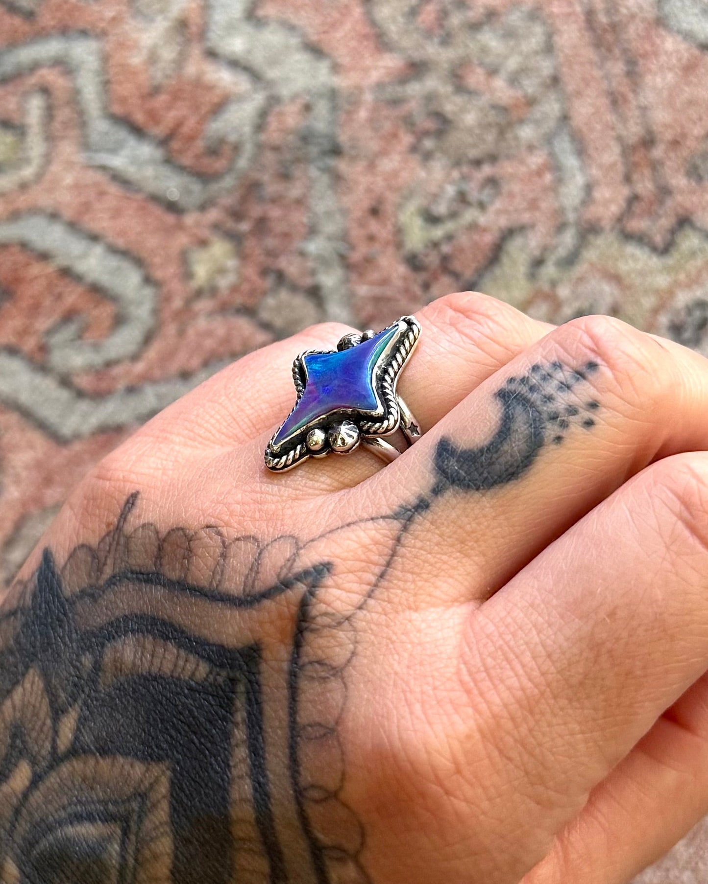 Aurora Opal Star Ring - Size 7