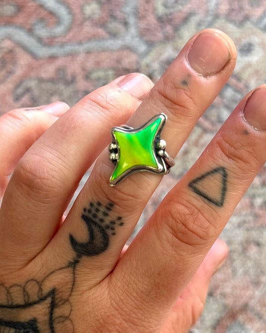 Aurora Opal Star Ring - Size 6
