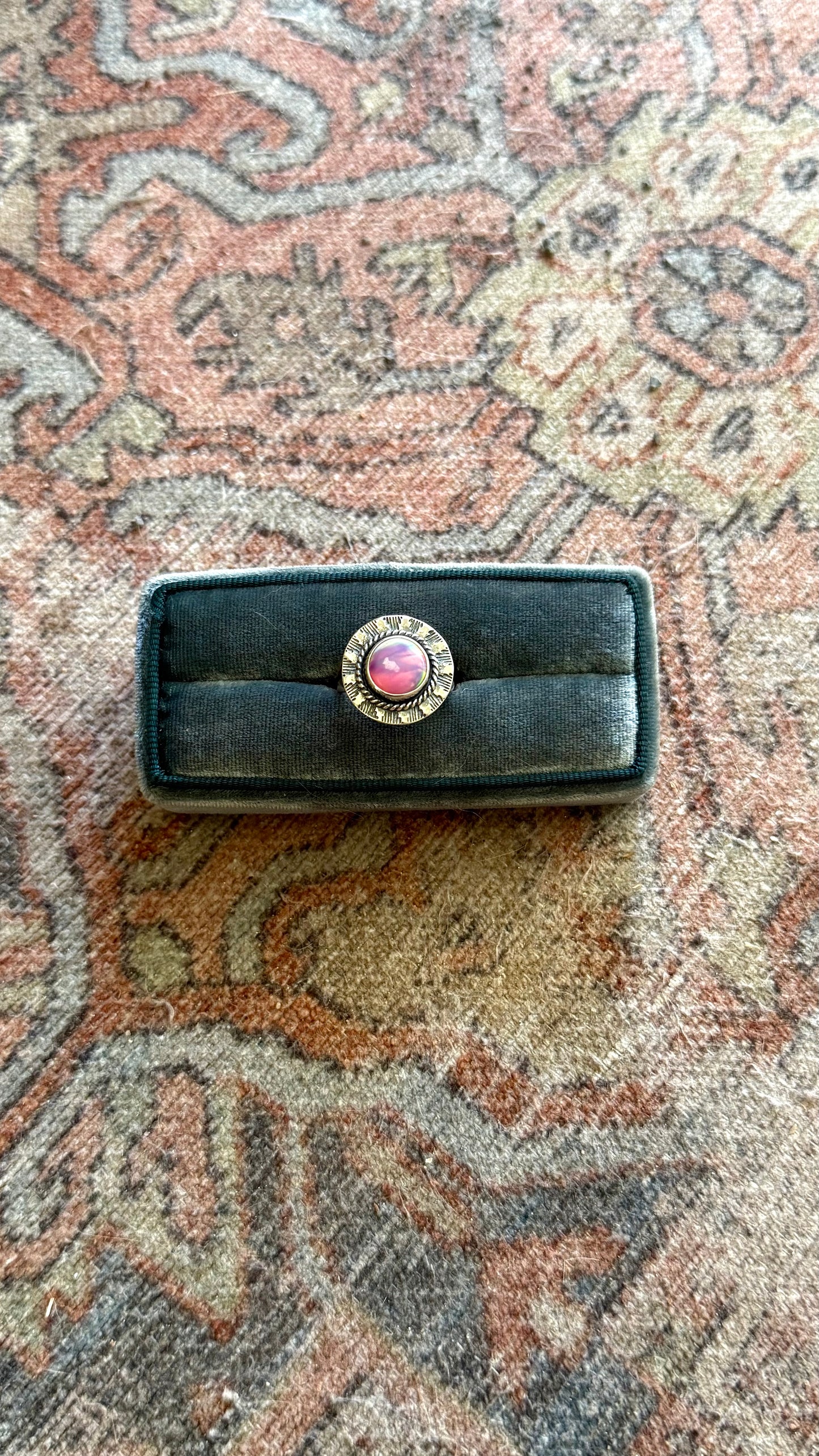 Aurora Opal Sunburst Ring - Size 8.75