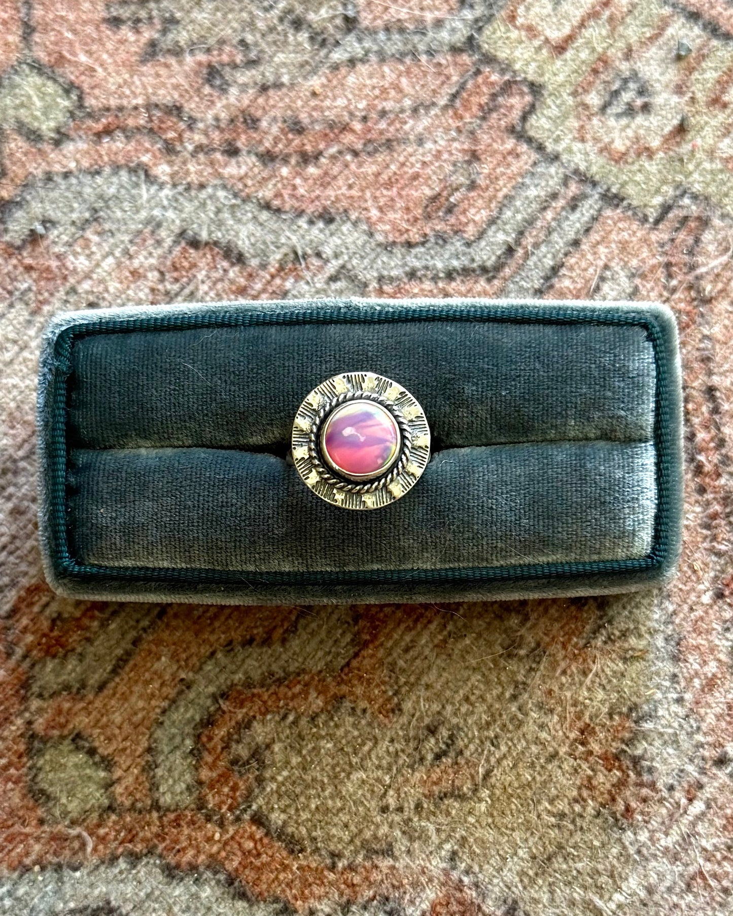 Aurora Opal Sunburst Ring - Size 8.75