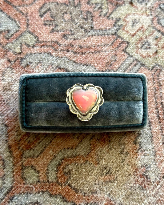 Aurora Opal Heart Ring - Size 6.5