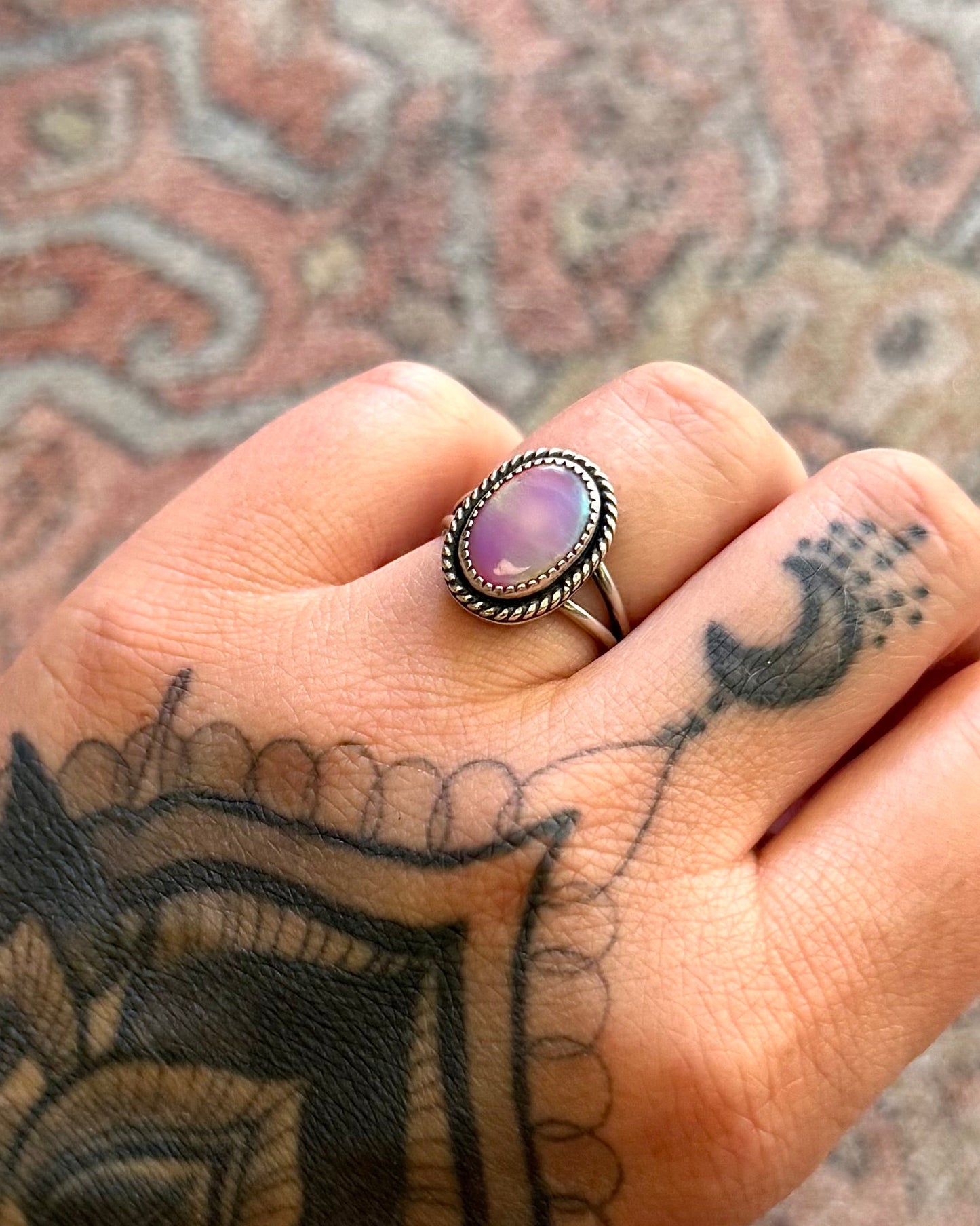 Aurora Opal Oval Ring - Size 7