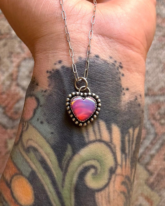 Aurora Opal Heart Pendant