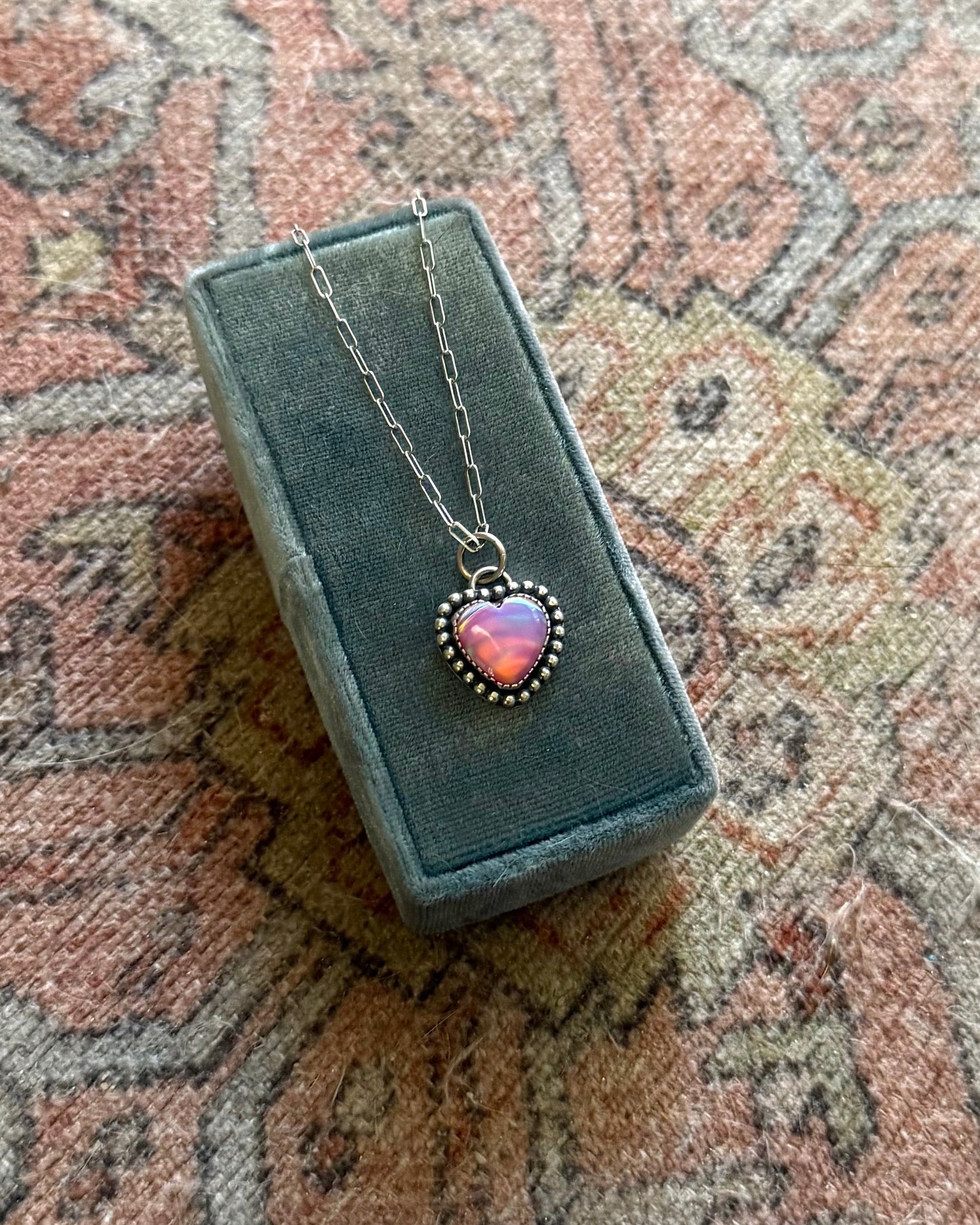 Aurora Opal Heart Pendant
