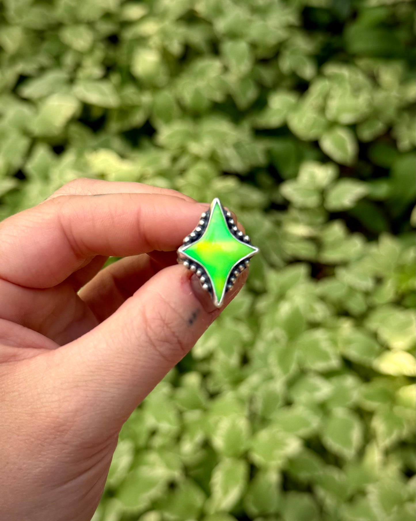 Aurora Opal Star Ring - Size 7