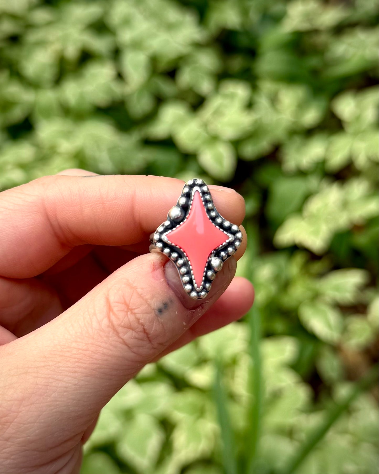 Upcycled Pool Ball Core Star Ring - Size 6.5