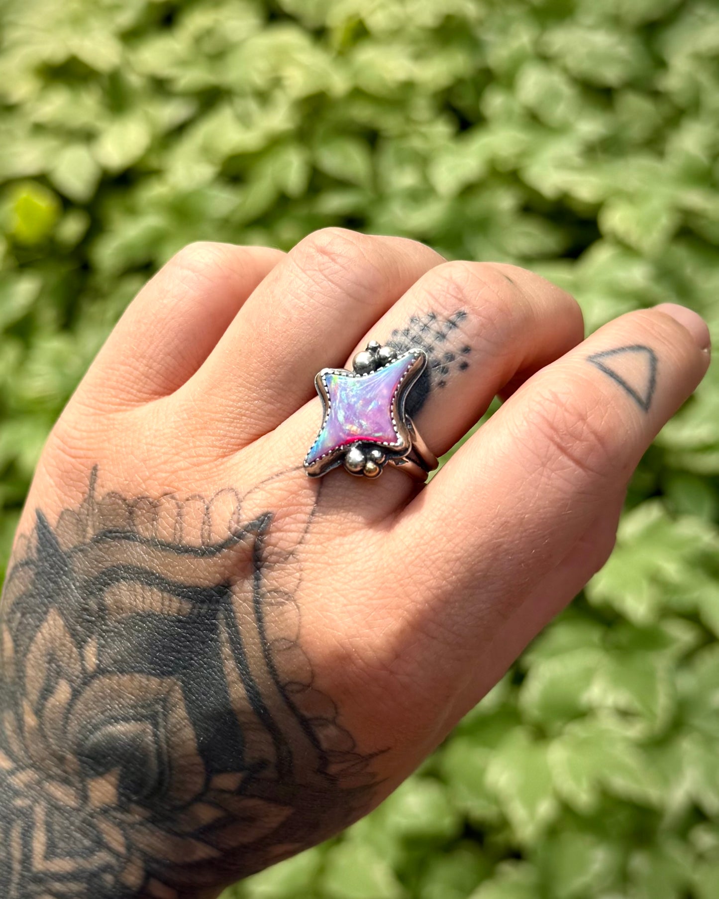Aurora Opal Star Ring - Size 9