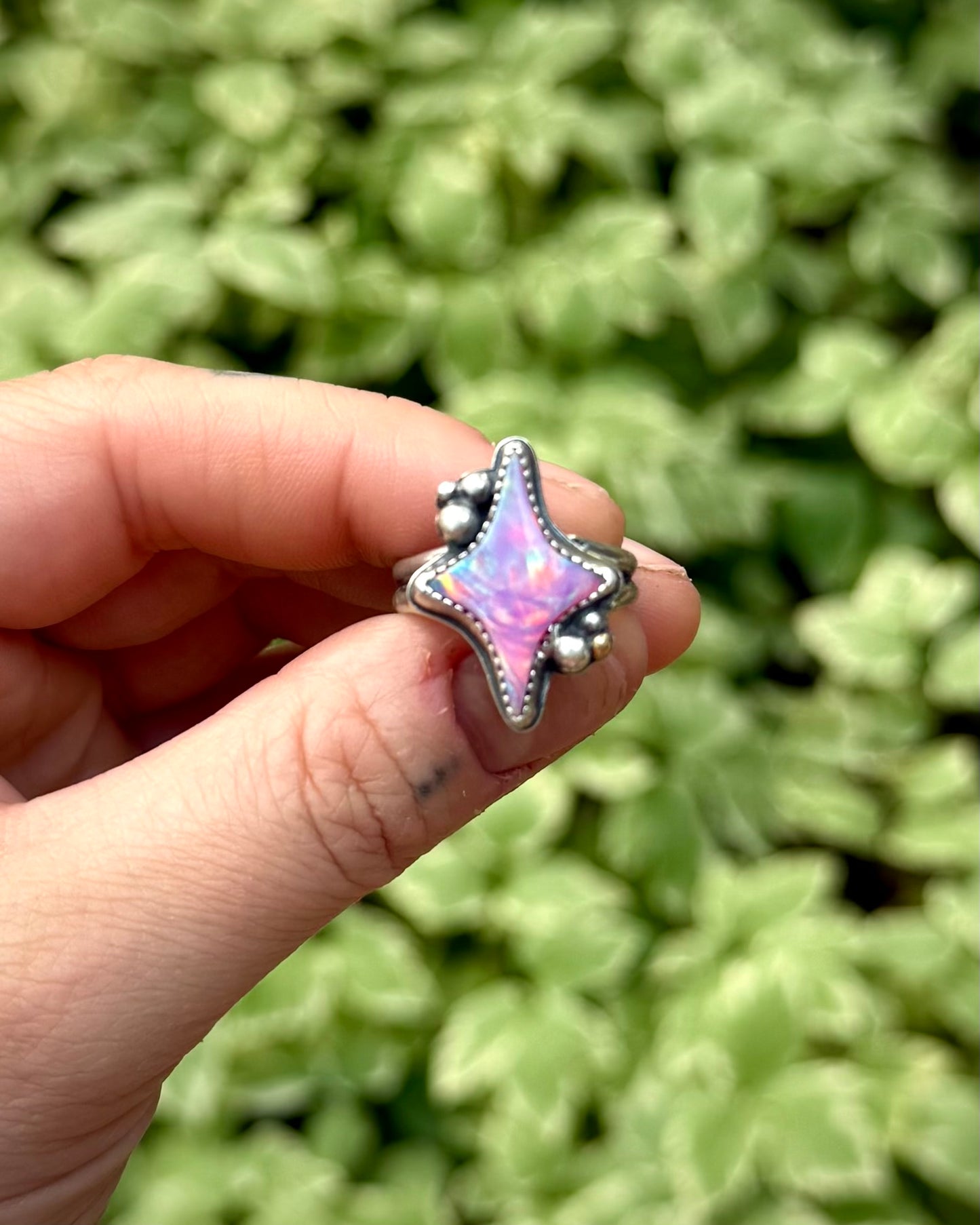 Aurora Opal Star Ring - Size 9