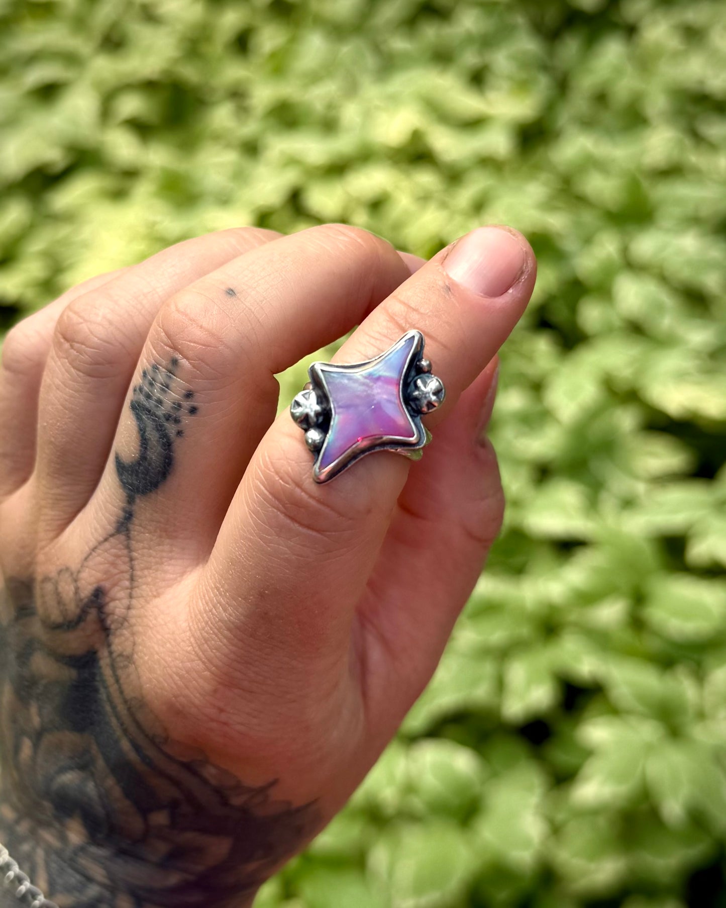 Aurora Opal Star Ring - Size 6