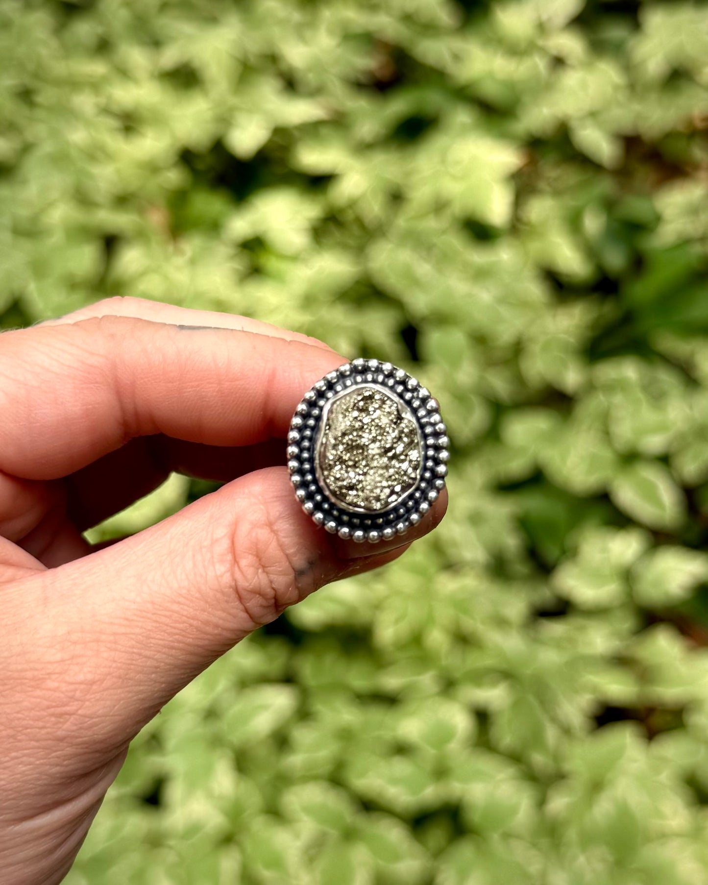 Chunky Pyrite Ring — Size 8