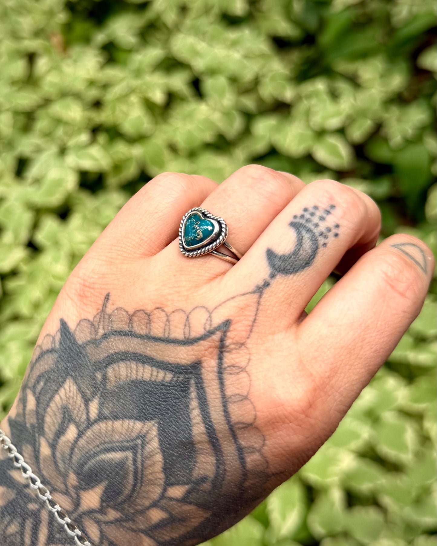 Chilean Turquoise Heart Ring — Size 6.26