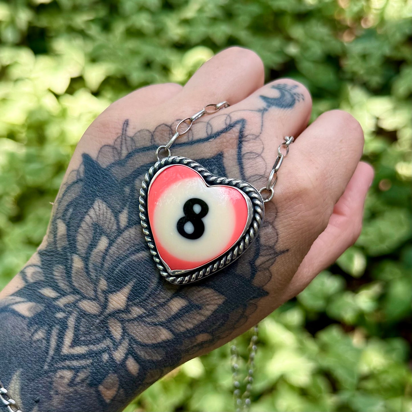 8 Ball Heart Pendant
