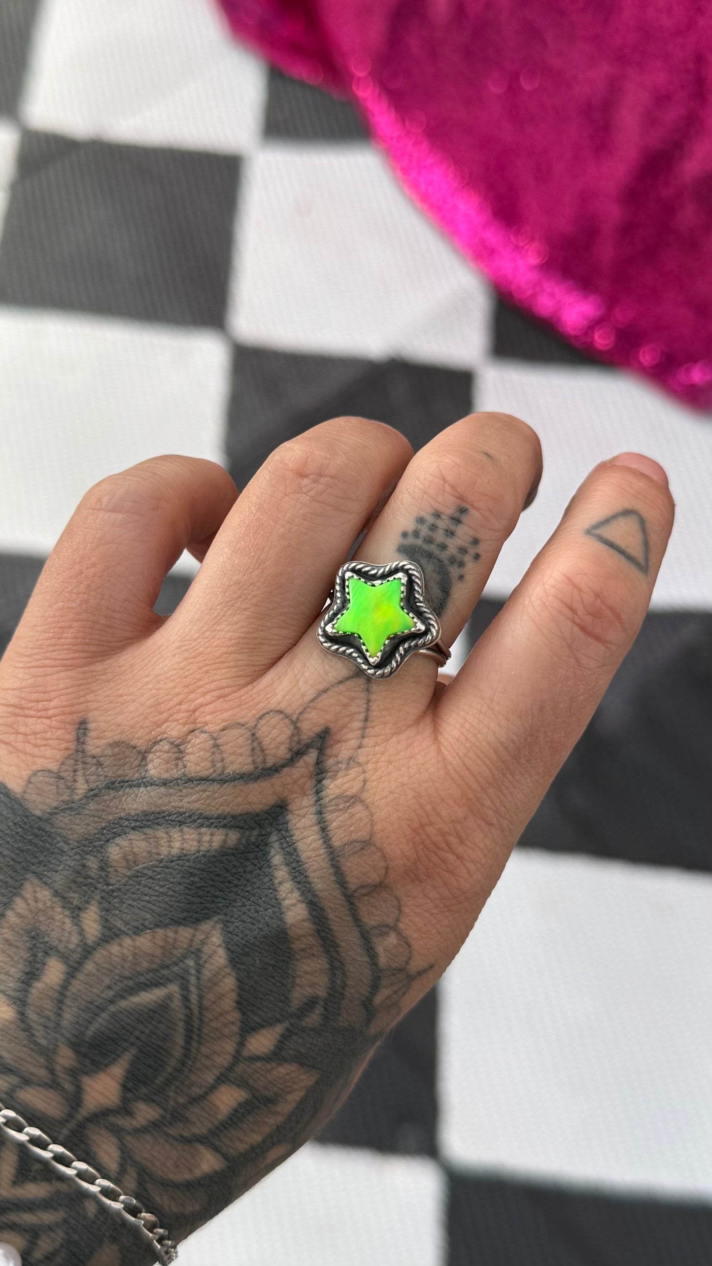 Aurora Opal Star Ring - Size 8